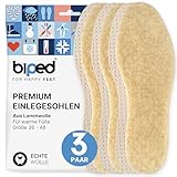 biped 3 Paar Winter Einlegesohlen mit Lammwolle - Warme Sohlen für Schuhe - Extra weiche Schuh Einlagen für Damen und Herren z2389(39)