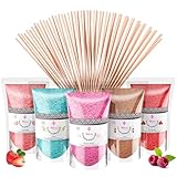 Misskandy®- Zuckerwatte Zucker 5X160Gr (Natürliche Aromen und Farben) Erdbeer-Cola-Apfel-Marshmallow-Himbeere/Zuckerwattemaschine/ + 20 Sticks (kostenlos)