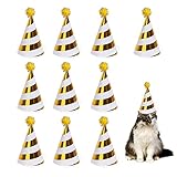 10Pcs Geburtstagsfeier Dekoration HüTe Geburtstag Party Baby Dusche Foto Requisiten SchöNe Kegel Geburtstag Papier HüTe FüR PartyhüTe Geburtstag Festival Party Geburtstag Party Feier Dekoration Golden