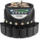 VEVOR Geldzählmaschine münzen 220 V, Kleingeld Sortierer 300 Münzen pro Min, Geldsortierer münzen 700 Münzen Kapazität, Münzzähler Euro Münzzählermaschine mit 8 Auffangboxen, Geldzähler, für U-Bahnen