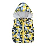 Baby Kapuzen Warme Weste Mantel Kinder Camouflage Kleinkind Winddicht Ärmellos Outfits & Set Trikot Real Kinder (Yellow, 4-5 Years)