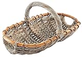 Kobolo Erntekorb Rattankorb Henkelkorb Korb - geflochtenes Rattan - kubu grey