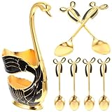 EPIGEIST Swan förmiges Dessertlöffel Metallhalter Edler Kaffeelöffel und Eiscremelöffel Stilvoller Besteckhalter für Küche Restaurant und Party Leicht zu Reinigen und Dekorativ