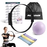 Paleclouds Pilates Ring Set, Pilates Essential Kit mit Magic Circle, 3 Pilates bänder, Miniball, Trainingsposter & Tragbarer Tasche, Pilates Ring Übungen für Core-Training für Frauen