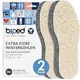 biped 2 Paar Wollsohlen aus Lammwolle und Filz - Extra dicke, wärmende Winter Einlegesohlen für Damen- und Herrenschuhe z1004(39)