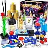 PATIFEED Zauberkasten, 50+ Zaubertricks für Kinder mit Anleitungen für Jeden Trick zum Ausführen, Zauberset für Mädchen Jungen Anfänger