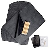 TUPARKA 120 Blatt Carbon Kopierpapier mit Embossing-Stift 5 Stück, schwarzes Transferpapier, Pauspapier zum Plotten auf Holz, Kopierzubehör für Tattoo-Schablonen