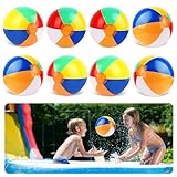 LWMTT 8 Stück Wasserball Aufblasbar, Farbig Wasserbälle, Wasserball Baby, Aufblasbare Wasserbälle, Wasserball Kinder für Pool Party Sommeraktivitäten im Freien Strandparty