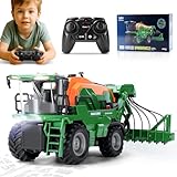 Ulikey Ferngesteuerter Traktor, RC Spritzen Fahrzeug Kindertraktor, Trecker Spielzeug mit Anhänger, Licht und Ton, Bauernhof LKW Spielzeug Geschenk für Kinder ab 4 5 6 Jahre