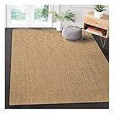 Handgefertigter natürlicher Sisal-Teppich mit rutschfester Unterseite, strukturierte Kratzmatte für Balkon, Leinenboden, Beige