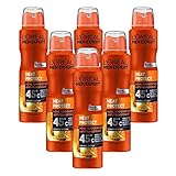 L'Oréal Men Expert Körperpflege, Wirksames Deospray für Männer, Ideal bei hohen Temperaturen bis zu 45°C, Heat Protection, 6 x 150 ml