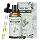 Migcaput Ätherisches Zedernholzöl 100 ml, Naturrein Zedernholz Duftöle Essential Oils für Diffuser, Luftbefeuchter, Aromatherapie, Entspannen, Hautpflege, Kerzenherstellung