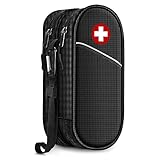 SITHON EpiPen Medical Tragetasche, tragbare Doppelschicht Notfalltasche Isolierte Medikament Tasche Organizer für 2 EpiPens, Asthma-Inhalator, Anti-Histamin, Auvi-Q, Allergy Medicine Essentials