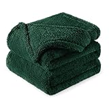 Exclusivo Mezcla Kuscheldecke Fleece Decke für Sofa, Flauschig Kuschelig und Warm Wohndecke Plüschdecke für alle Jahreszeiten, 150 x 200 cm, Dunkelgrün