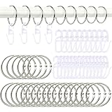 30er-Pack Gardinenringe – 32 mm Gardinenringe mit Haken, Geeignet für Vorhänge und Duschen, Gardinenhaken für Ringe, Vorhangringe für Alle Arten Von Vorhängen