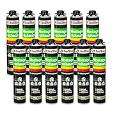 Isolbau - Bauschaum Montageschaum 12 x 750 ml PU-Schaum 1K Pistolenschaum Zargenschaum - Isolierung Abdichtung für Innen und Außen