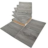 Art3d PVC-Bodenbelag Selbstklebende Bodenfliese Fliesen 30 x 30 cm DIY Vinyl-Dielen Vinylboden Wasserdichter Dielenboden Holzoptik Küche Esszimmer Schlafzimmer 30 Stück Taupgrau 2,7 m²