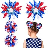 Haarschleife mit amerikanischer Flagge, 4. Juli, blau-weiß-rot, Ripsband, Krokodilschleife, für Kinder, Mädchen, Frauen, Haarschmuck für Partyzubehör