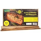 Campingman XXL Räucherbretter aus Hickoryholz – 4er Pack Aroma-Grillbretter | Für Gas-, Kohle- & Elektrogrills | Perfekt für Fisch & Fleisch | Intensives Hickory-Raucharoma | 300 x 145 x 10 mm