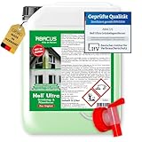 ABACUS® Nell Ultra Grünbelagentferner & Algenentferner Konzentrat, extrem stark! Entfernt Grünbelag & Algen selbsttätig mit Langzeitschutz – für Stein, Fassade, Terrasse, Dach – Nell Ultra 5 Liter