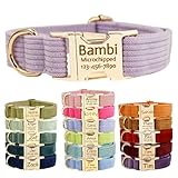 Hundehalsband mit Namen und Telefonnummer, verstellbar, personalisierbar, mit Metallschnalle, niedliches Hundehalsband für kleine, mittelgroße und große Hunde