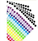 7200pcs Bunte Selbstklebende Klebepunkte Aufkleber, 6mm Runde klebepunkte Bunt 16 Farben Kleine Farbkodierung Etiketten Bunte Markierungspunkte Round Color Coding Labels für kalender Basteln Papier