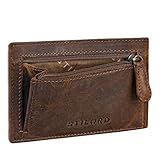 STILORD 'Trevor' Kredit-Kartenetui Leder RFID Herren Damen Mini-Börse Portemonnaie klein EC Kartenetui Slim Wallet Geldbörse Brieftasche Voll-Leder in Geschenkbox, Farbe:mittel - braun