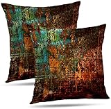Suesoso Grunge Art Dekokissenbezug, 40,6 x 40,6 cm, 2 Stück, Bauernhaus-Kissenbezüge, Couchkissen, bunt, Vintage-Kunst, dekorativer Kissenbezug, Sofa, Schlafzimmer, Auto, Zuhause, Außen- und