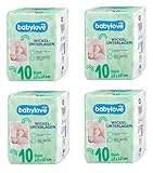 Babylove Wickelunterlagen Sparset 4 x 10 Stück - Wiederverwendbare Wickelunterlage mit bunten Motiven, besonders weich & saugstark, dermatologisch bestätigt