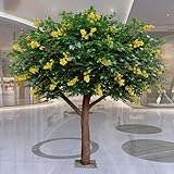 KIBONCY Künstlicher Osmanthus Baum, künstliche Grünbaum -Seidenpflanzen für Innenräume im Freien Veranda Hochzeit Weihnachtsfeier Bauernhaus Wanddekoration 2.2x2m/7.2x6.6FT