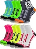 sesto senso Sport Socken Damen Herren 6 Paar Bunte Sportsocken Laufsocken Graphit Grau Grün Neon Türkis Weiß Gelb Rosa 39-42 6 Pack mix
