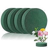 Hileyu 4 Stück Blumensteckschaum Rund Steckmasse für Frischblumen Grün Nasses Blumenschaum Set,Steckmasse, Steckziegel für Blumengestecke Hochzeit,Geschenke,4 x 16.5 cm