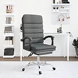 Gecheer Bürostuhl mit Massagefunktion Bürostuhl Ergonomisch Schreibtischstuhl Gaming Stuhl Chefsessel Drehstuhl Dunkelgrau Stoff