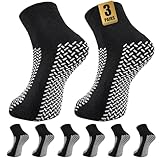 SukModen Krankenhaussocken mit Doppelprofil – 3 Paar Rutschfeste Stoppersocken mit Noppen Sturzschutz Slipper Socken für Männer und Frauen, Anti-Rutsch Haussocken für Pflege, Reha & Zuhause