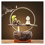 Schreibtisch-Brunnen, kreativer chinesischer Stil, Wohnzimmer, Veranda, Rückfluss-Räuchergefäß, Keramik, Feng Shui, Glück, Büro, Wasserbefeuchter, Objekt WA, C