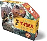 Madd Capp 884014 Shape Puzzle Junior, Konturpuzzle T-Rex, für Erwachsene und Kinder, 100 Teile, Mehrfarbig