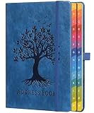 Adressbuch mit farbenfrohen alphabetischen Registerkarten (21,3 x 14,8 cm) - Hardcover-Telefon- und Kontakt-Organizer, mit Platz für wichtige Website-Passwörter und Softwarelizenzen