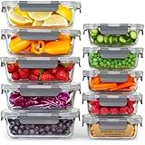 GOOD FOR YOU - Meal Prep Boxen & Glas-Frischhaltedosen Set – 20-teilig (10 Behälter & 10 Deckel), Spülmaschinen-, Mikrowellen- & Gefriergeeignet, BPA-frei, Borosilikatglas Behälter