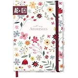 paper&you® Adressbuch A6+ mit Register A-Z und 120 g/m² Premium-Papier 'Wild Flower' Buch für Kontakte, Geburtstage & Passwörter - nachhaltig & klimafreundlich
