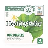 HealthyBaby Unsere Windeln für Neugeborene, EWG-geprüft, sichere und pflanzliche Windeln, saugfähig für Auslaufschutz, weiche Bio-Baumwolle, chlorfreie Windel für empfindliche Haut, Größe 4 (50