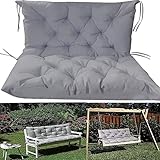 PJDDP Sitzkissen für Hollywoodschaukel wetterfest - Bankkissen Outdoor - Gartenschaukel Kissen Sitzbank mit Rückenlehne,Light Grey,100x100CM/40x40IN