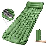 JEMULICE Isomatte Camping Selbstaufblasend mit Fußpresse Pumpe, Verbesserte Dicke 10cm/4inch Aufblasbare Isomatte Ultraleicht, Langlebige wasserdichte Luftmatratze für Wandern, Backpacking, Camping