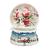 Dekohelden24 Wunderbare Schneekugel, Santa und Schneemann, Maße H/B/Ø Kugel: ca. 8,5 x 7 cm/Ø 6,5 cm, 500892-B