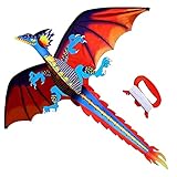 Touch the sky Drachen Flugdrachen Klassischer Drachen für Kinder 55 Zoll x 62 Zoll Kommt mit Griff und Linien