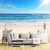 Benutzerdefinierte Größe Wandbilder, Strand Muscheln Seestern Selbstklebend Wandstoff (KEIN PVC) Abnehmbare Große Fototapete für Wohnzimmer, Schlafzimmer, Büro