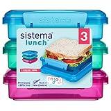 Sistema Lunch-Sandwich-Boxen | 450 ml | luftdichte Brotdosen für Pause | BPA-frei | 3 Stück