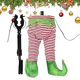 Weihnachtsmann-Beine | Weihnachtsmann-Weihnachtsbaumspitze – animierte Schaukelspitze für Ornament, Haustür, Restaurant, Feier