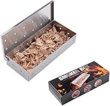 Räucherbox, Räucherbox für Gasgrill,räucherbox gasgrill, Holzkohle- und Gasgrills, Edelstahl BBQ Grill Räucherbox für Smoker