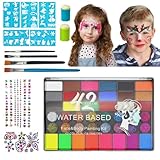 Kinder Gesichts Farben Kinderschminke Set - 42 Farbe Body & Face Paint Schminke für Theaterschminke Karneval, Halloween Schminke Cosplay Gesicht Bodypainting Kit für Erwachsene Kids Maskenbildner
