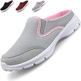 Acfoda Slip On Hausschuhe Damen Sommer Sabot Schuhe Mesh Atmungsaktive Pantoffeln Geschlossen Pantoletten Leicht Clogs Frauen Weiche rutschfest Indoor Outdoor Slipper, Grau, 40 EU